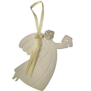 Judy Murphree 'Angel of Hospice' Ivory Vintage Ornament Holding Birdhouse